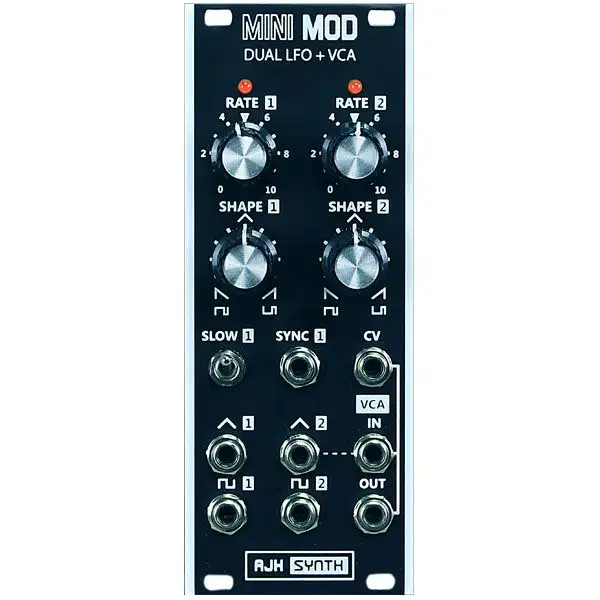 Promo ๐ AJH Synth MiniMod Dual LFO + VCA - Black ๐ 1 Promo ๐ AJH Synth MiniMod Dual LFO + VCA - Black ๐